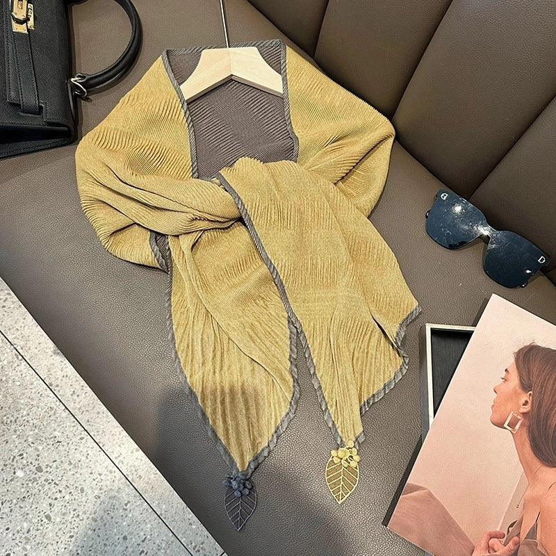 Women's Elegant Color Block Polyester Shawl