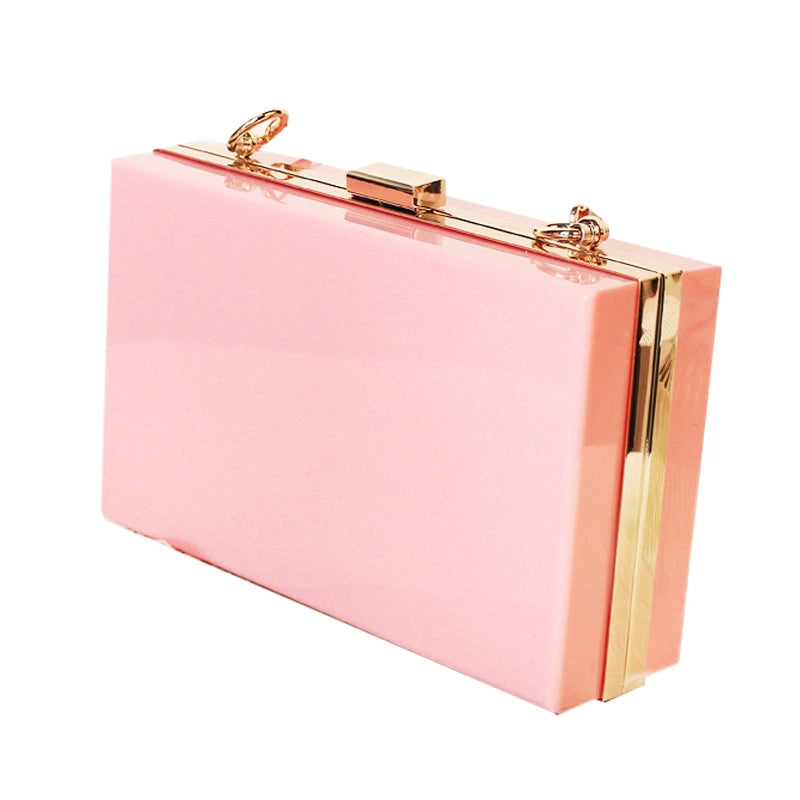 White Black Transparent Arylic Solid Color Square Evening Bags