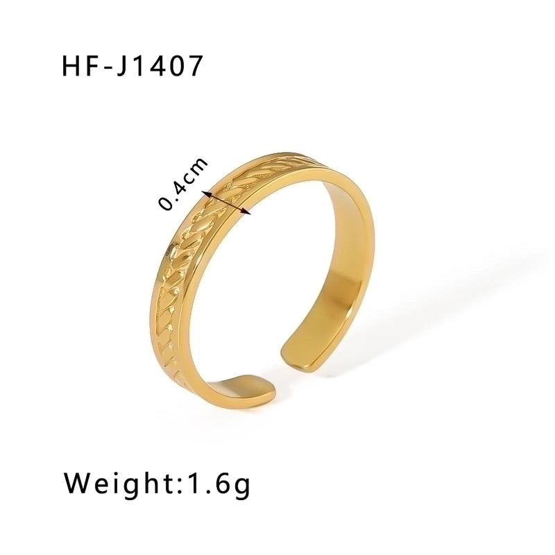 Stainless Steel 18K Gold Plated Modern Style Plating Geometric Open Rings