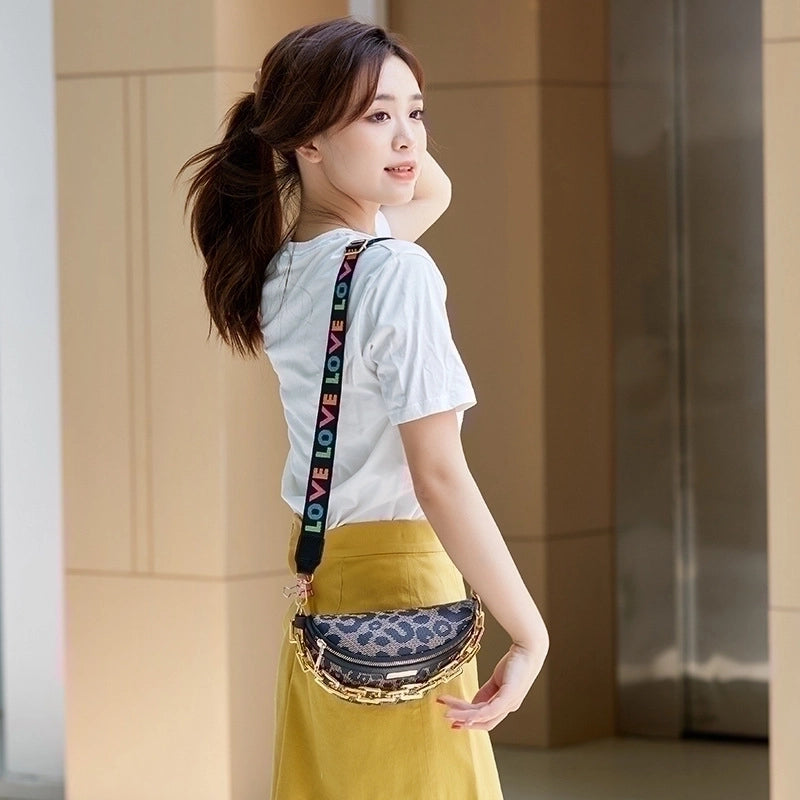 Women's Vintage Style Round Dots Color Block Pu Leather Waist Bags