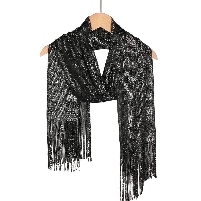 Women's Minimalist Solid Color Polyester Tassel Scarf