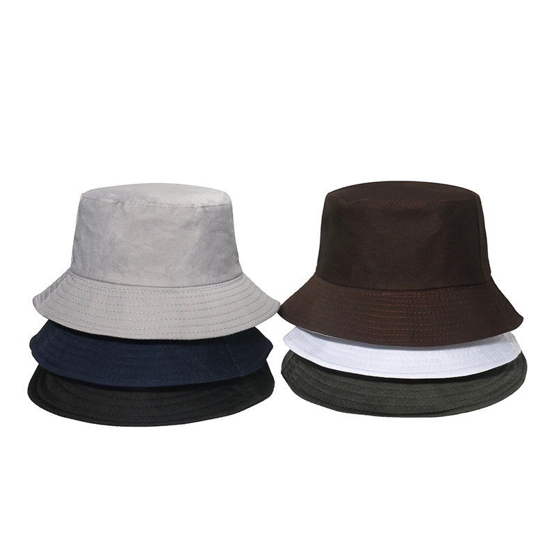 Unisex Minimalist Solid Color Sewing Flat Eaves Bucket Hat