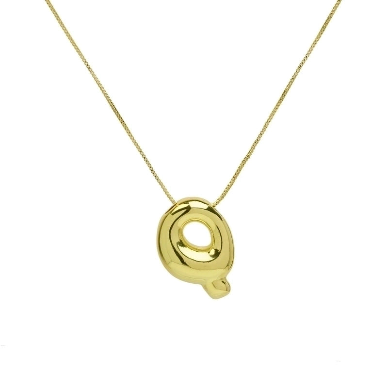 Copper 18K Gold Plated Minimalist Letter Plating Pendant Necklace
