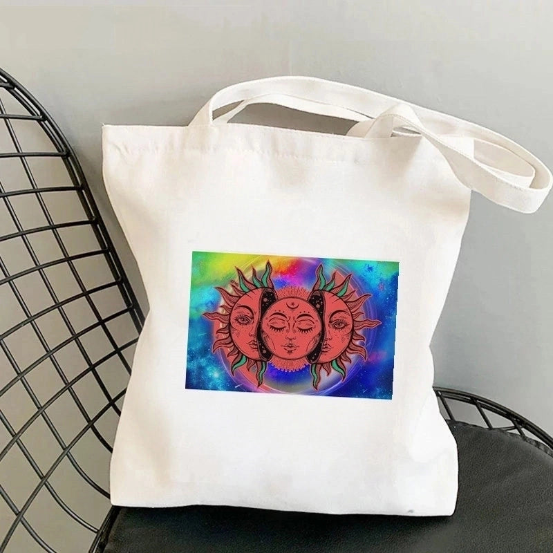 Women's Minimalist Sun Moon Shopping Bags