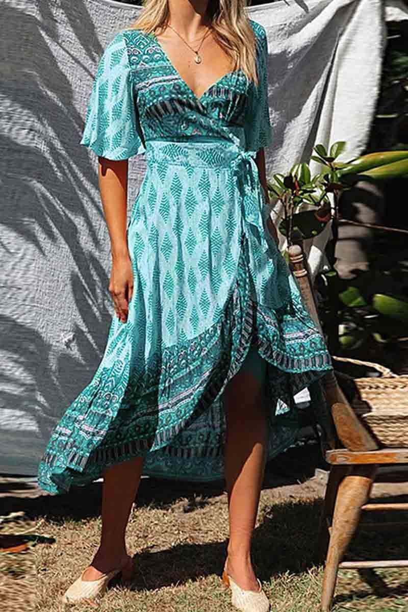 Florcoo Bohemian Printed Midi Dress(3 colors)