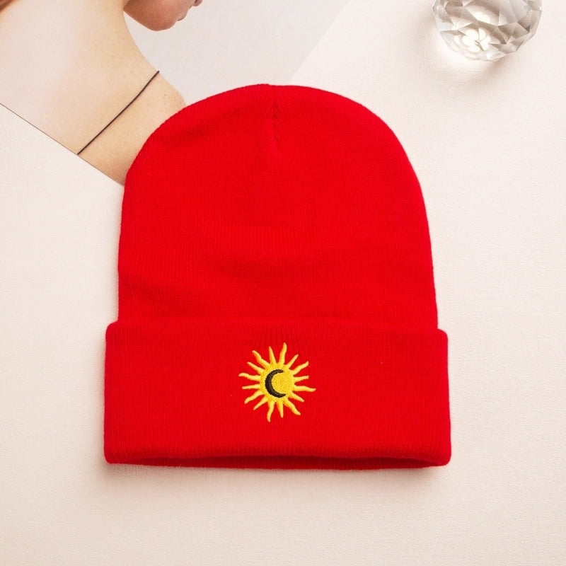 Unisex Exaggerated Sun Plush Eaveless Wool Cap