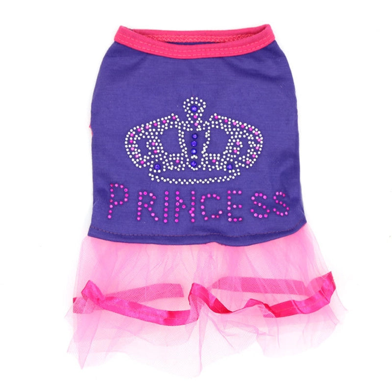 Princess Cotton Letter Heart Shape Crown Pet Clothing