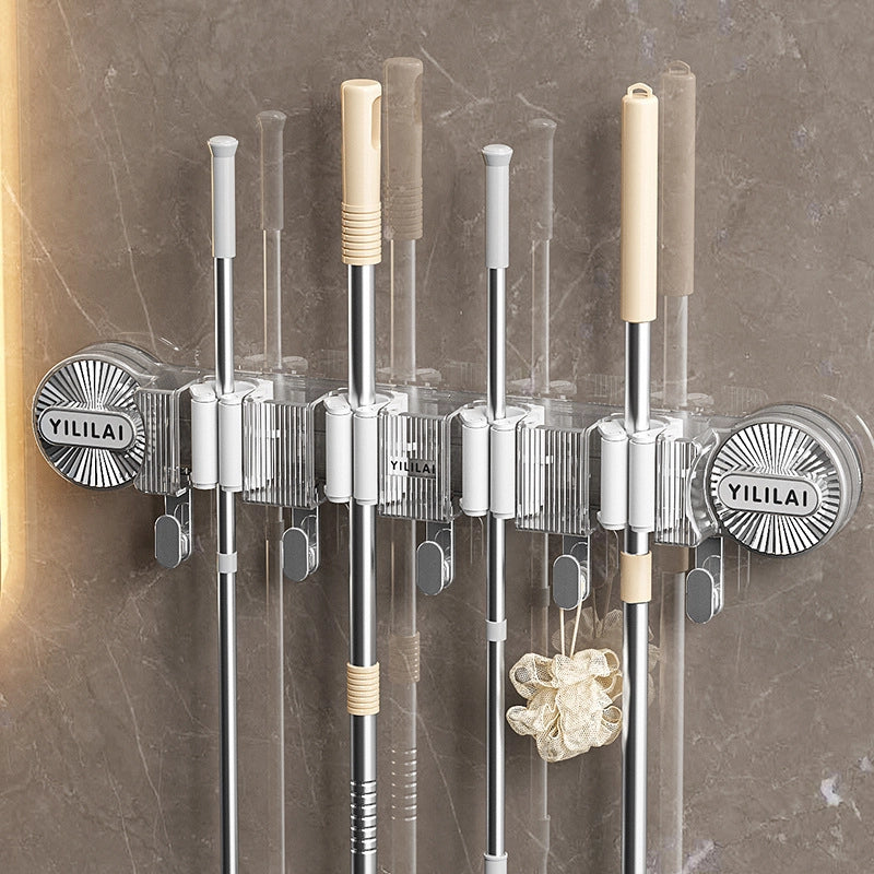 Suction Cup Long Mop Clip Hook Household Storage Rack Toilet Strong Fixed Hanger Buckle Bathroom Wall Hanging Clip