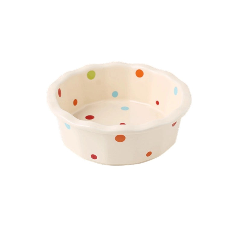 Ceramic Cat Bowl Stand Neck Protection Anti-black Chin Feeding Bowl Small Dog Teddy Inclined Cat Food Supplies