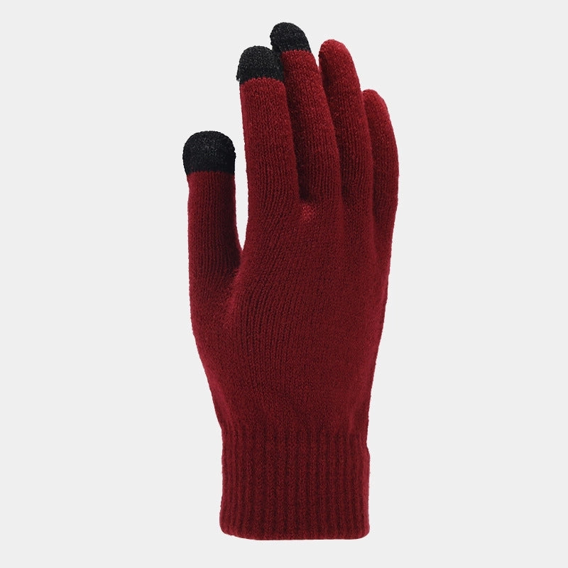 European And American Men's Fleece-lined Knitted Hat Scarf Gloves Three-piece Set Cold-proof Thickened Windproof Riding Warm Suit For Women