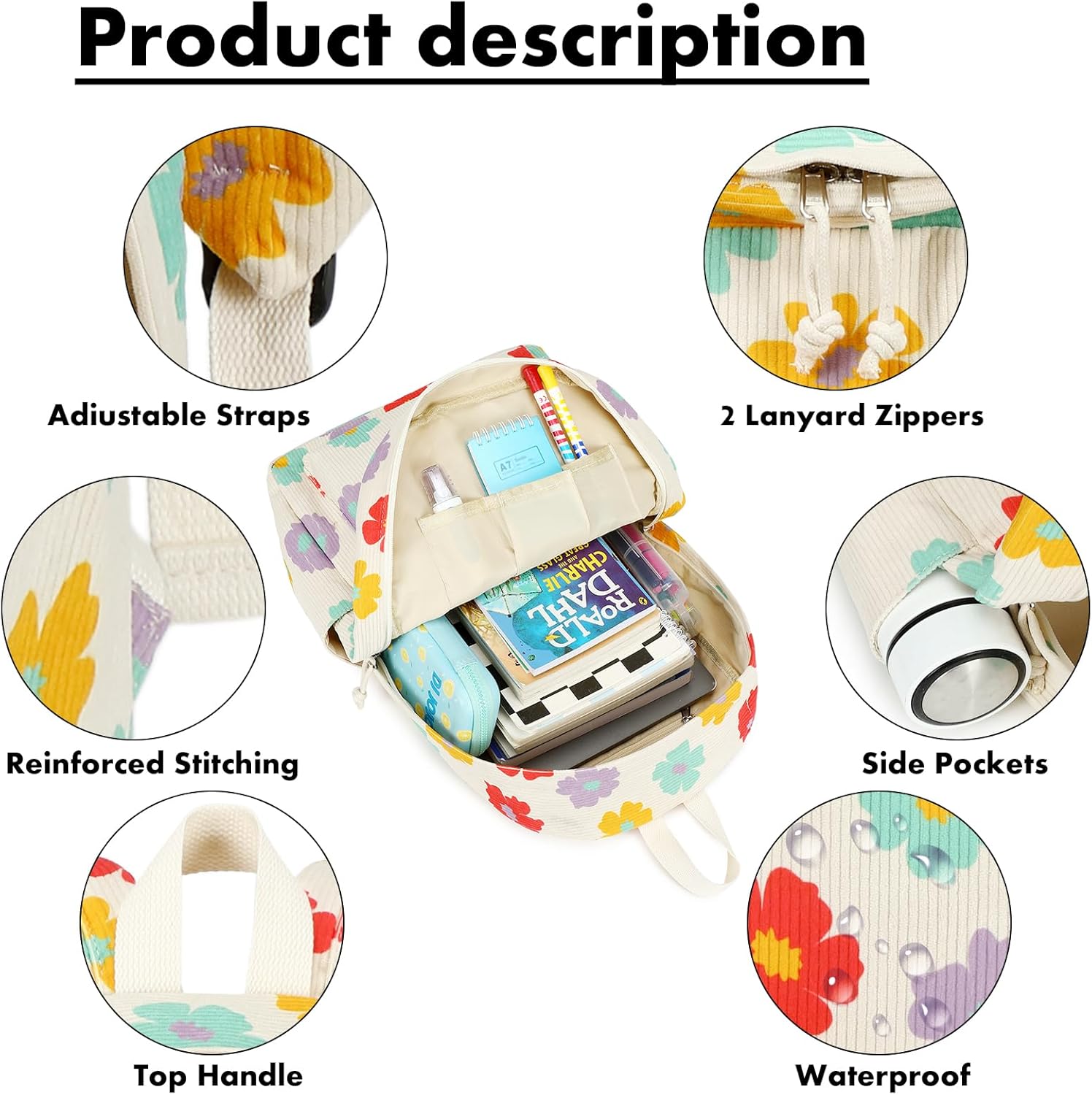 Bluboon School Backpack Teens Girls Boys Kids School Book Bags with Lunch Box Pencil Bag