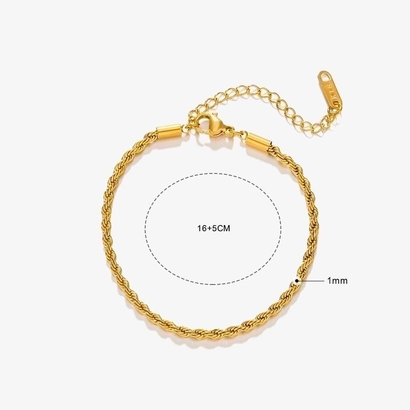 Minimalist Geometric Solid Color Stainless Steel Plating Chain Bracelets
