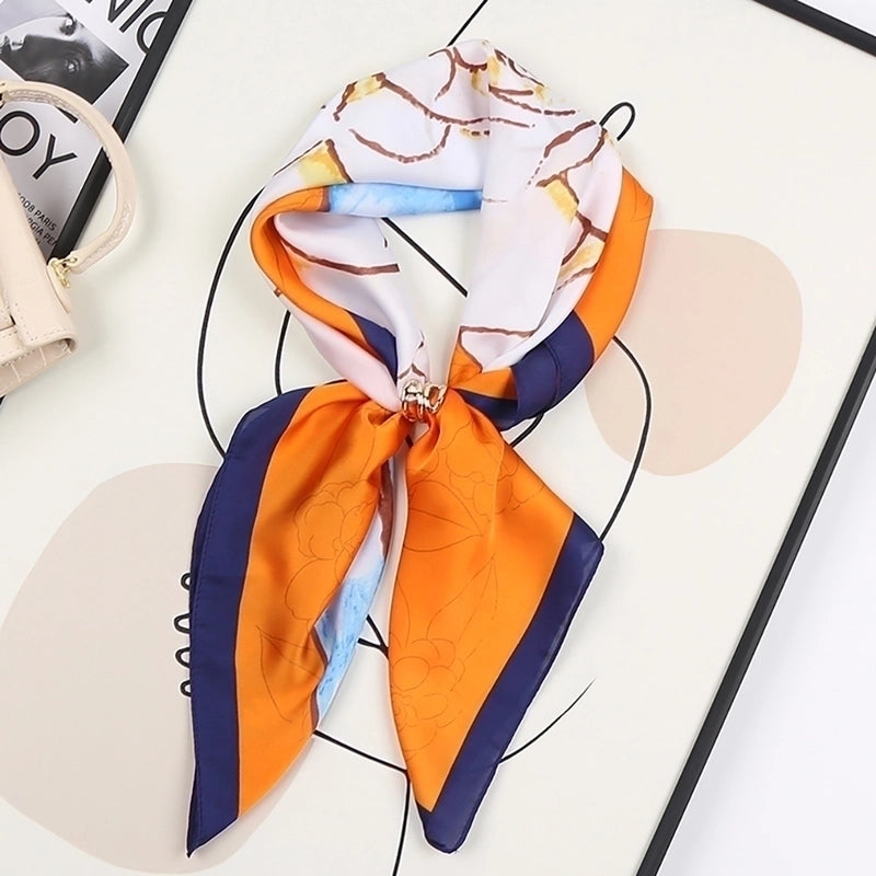 Women's Sweet Flower South  Satin Silk Scarves