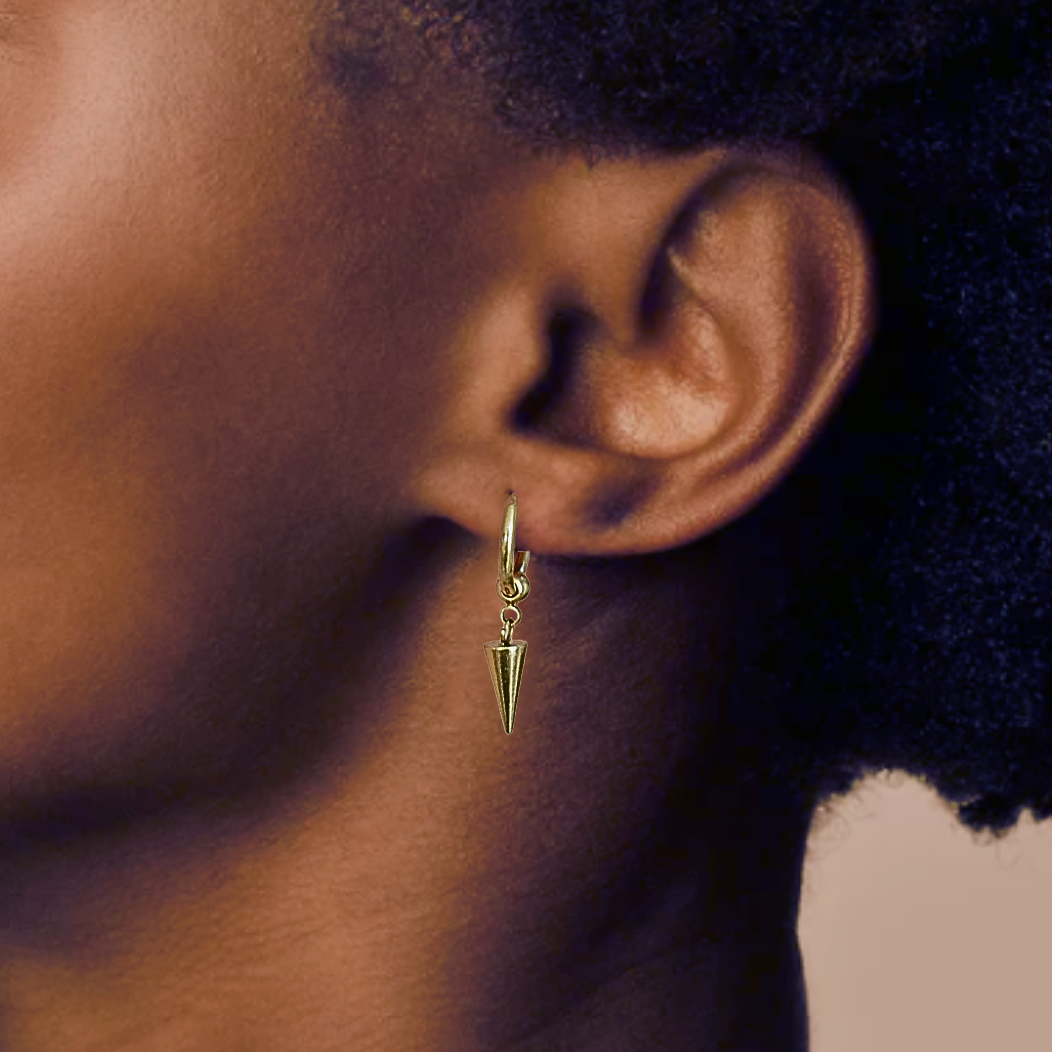 Spiked charm hoops - Gold