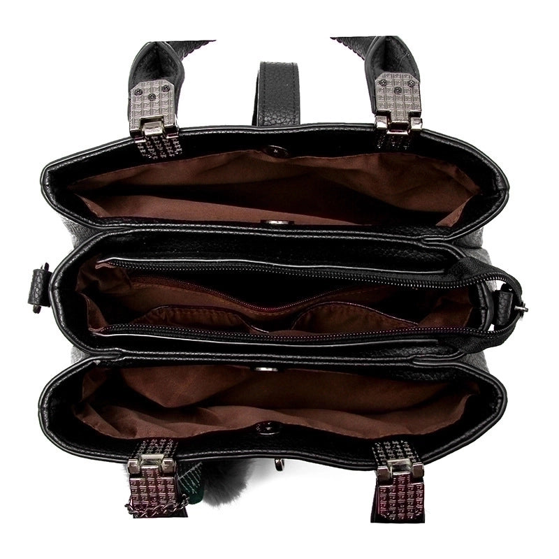 Women's Medium Pu Leather Solid Color Vacation Streetwear Square Zipper Shoulder Bag Handbag Crossbody Bag