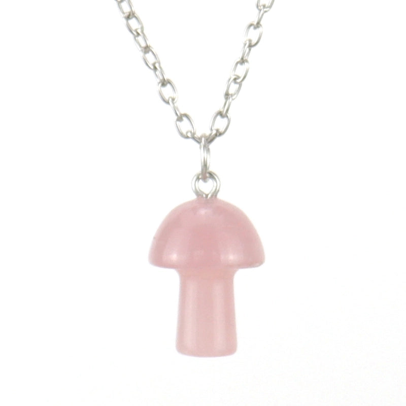 Minimalist Mushroom Crystal Handmade Pendant Necklace 1 Piece