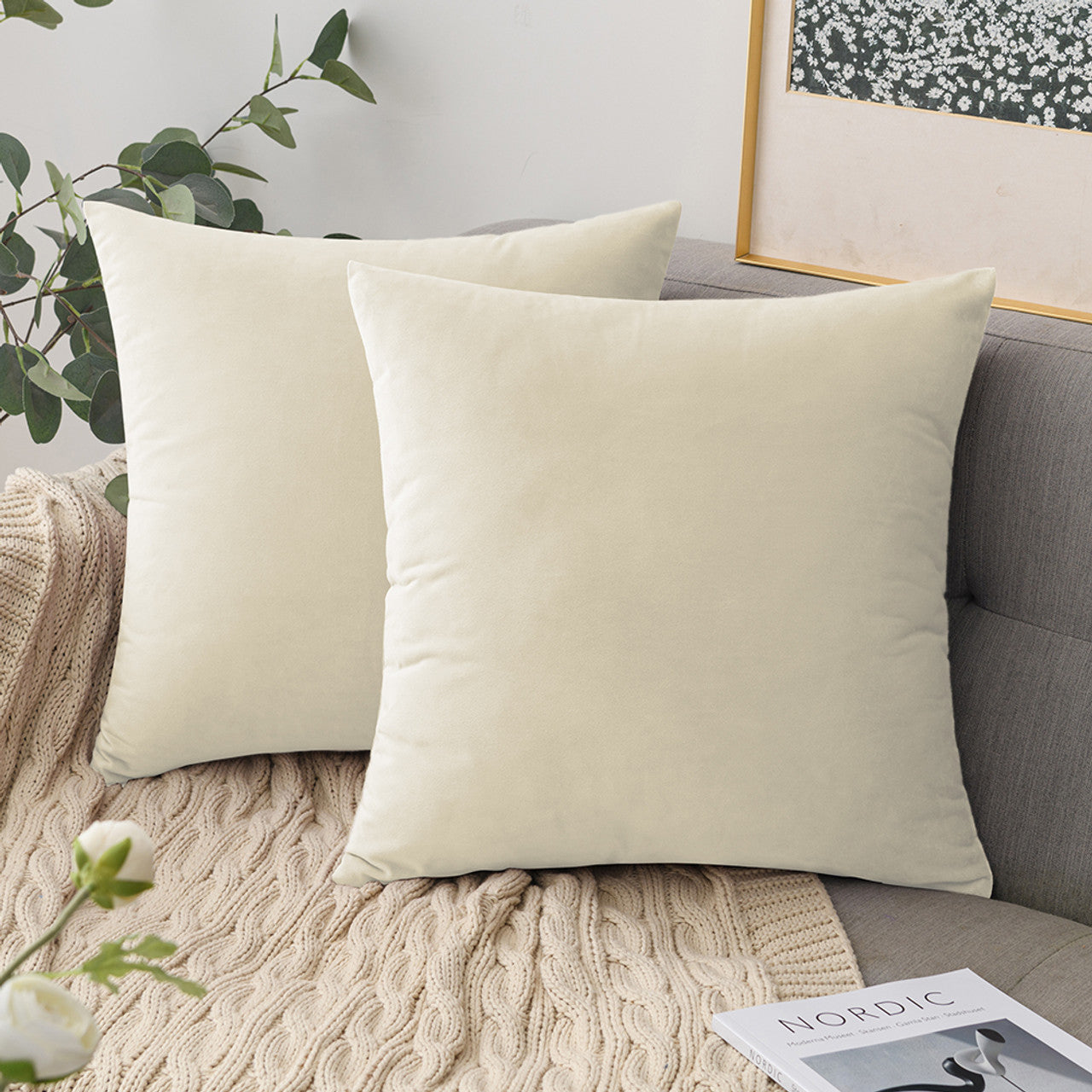 Cream-Cushion Covers Pack of Two