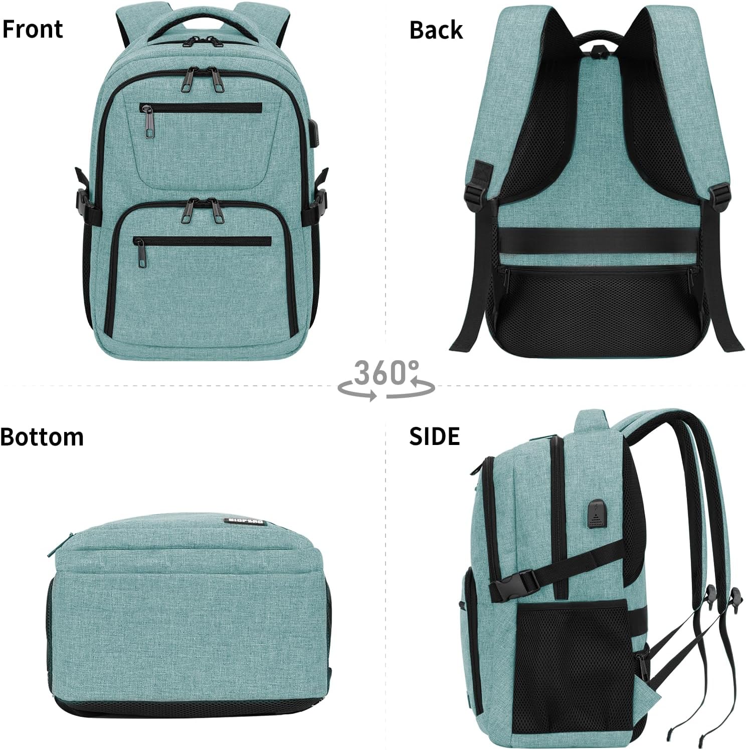 Black backpack for school, School Backpack for boys teens, Backpacks for men, College high middle school bookbag Fits15.6 Inch Laptop with USB Charging Port, Boys backpack, Book bag