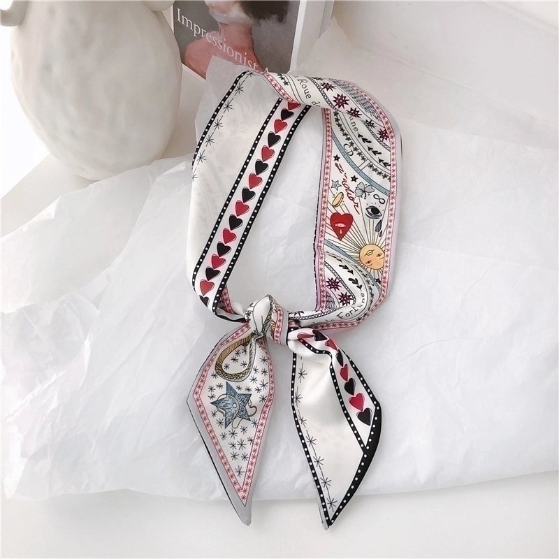 10 Pieces Women's Fashion Geometric Satin Silk Scarves