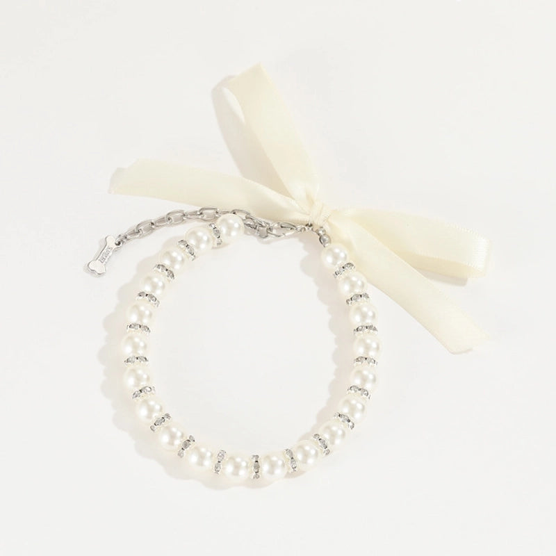 Cute Pet Supplies Leash Pearl Necklace