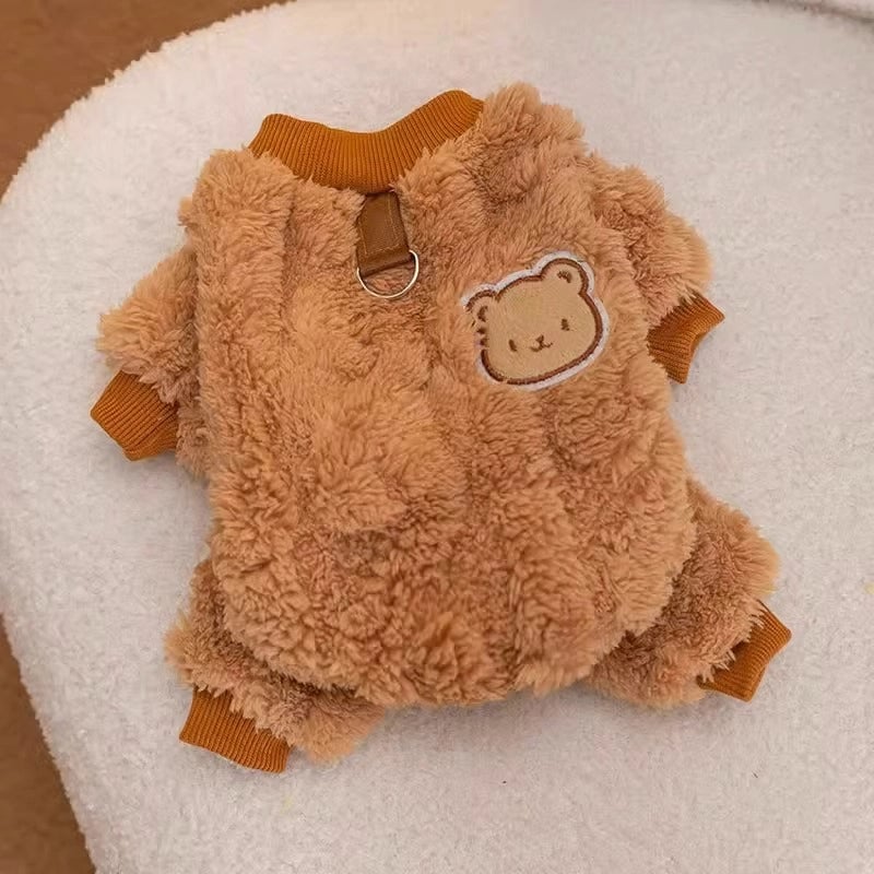 Cute Flannel Animal Solid Color Pet Clothing
