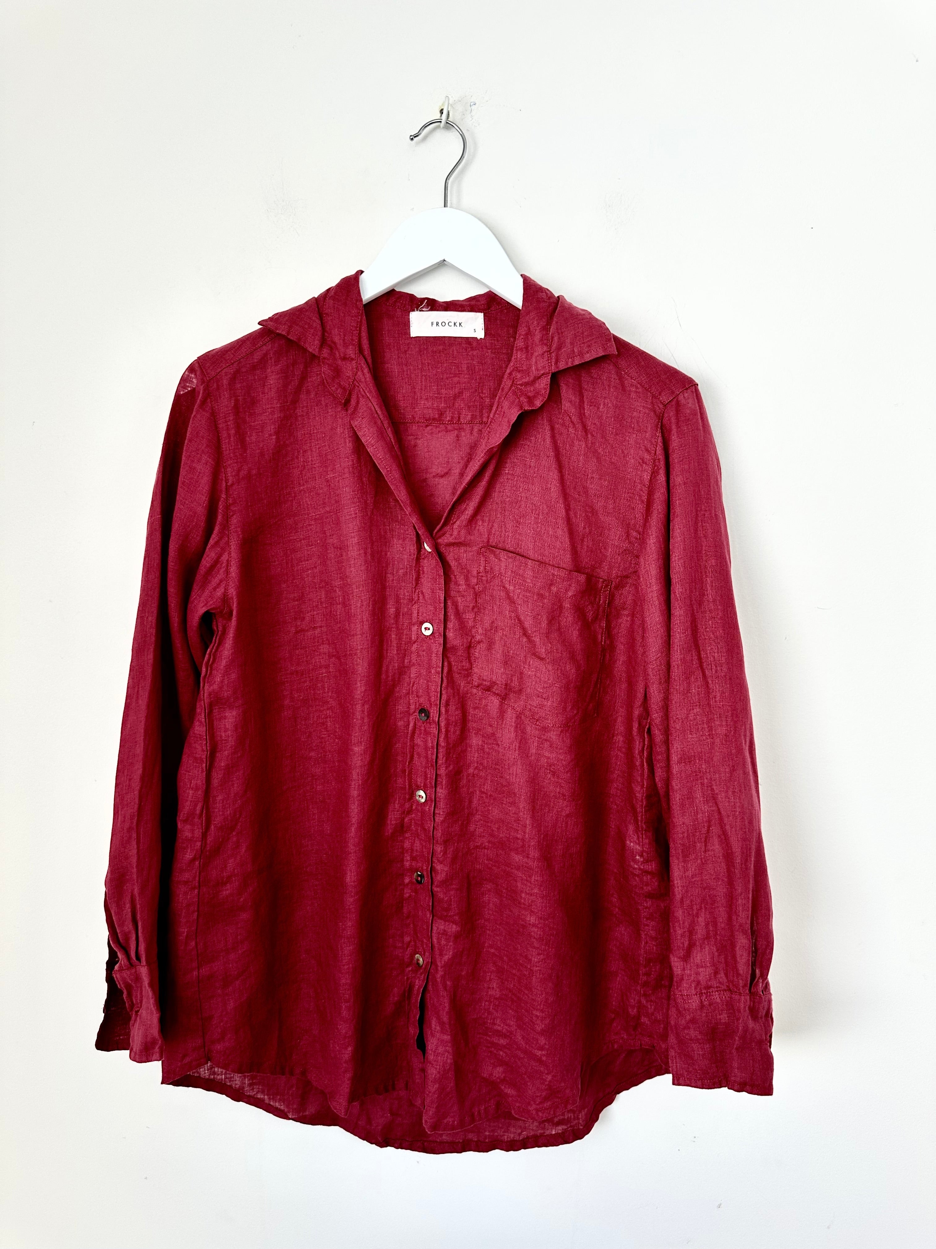 erika shirt - merlot linen