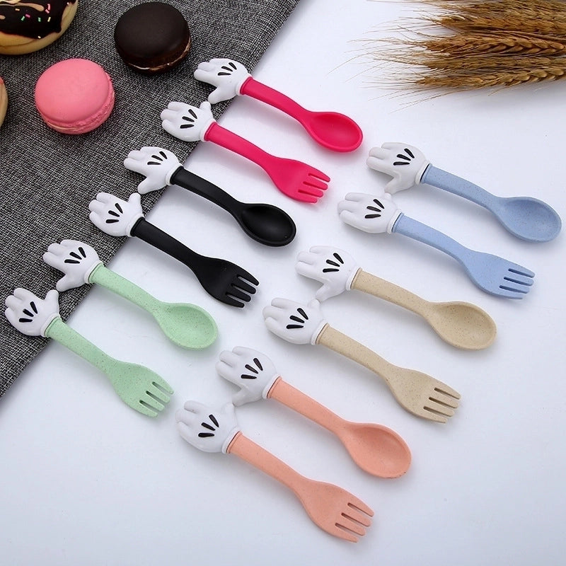 Cute Solid Color Wheat Straw Tableware 1 Set