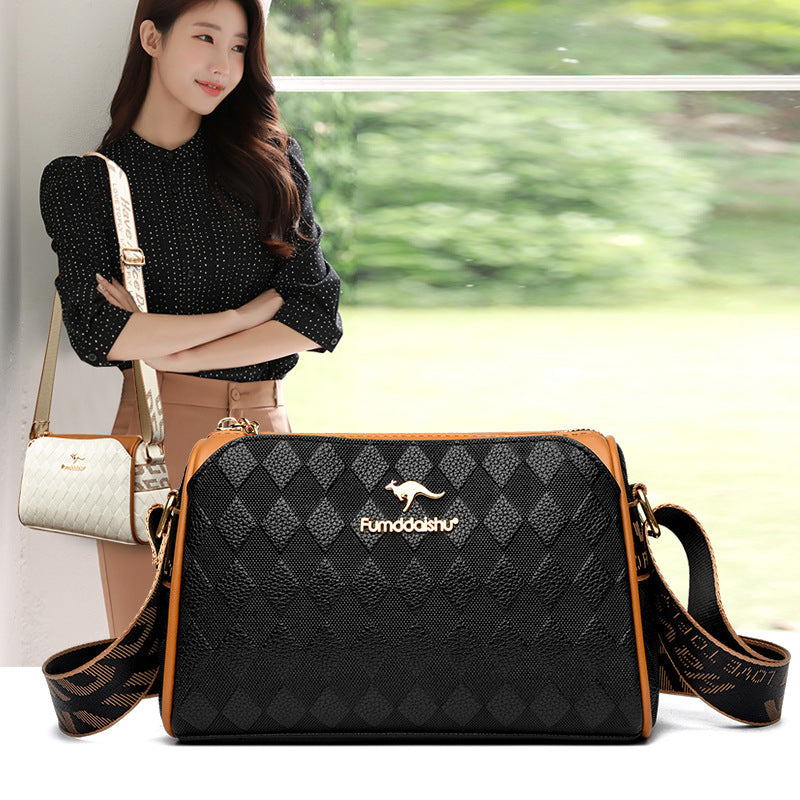 💕Fashion Diamond Pattern Large Capacity 3-Layer Crossbody Bag🔥