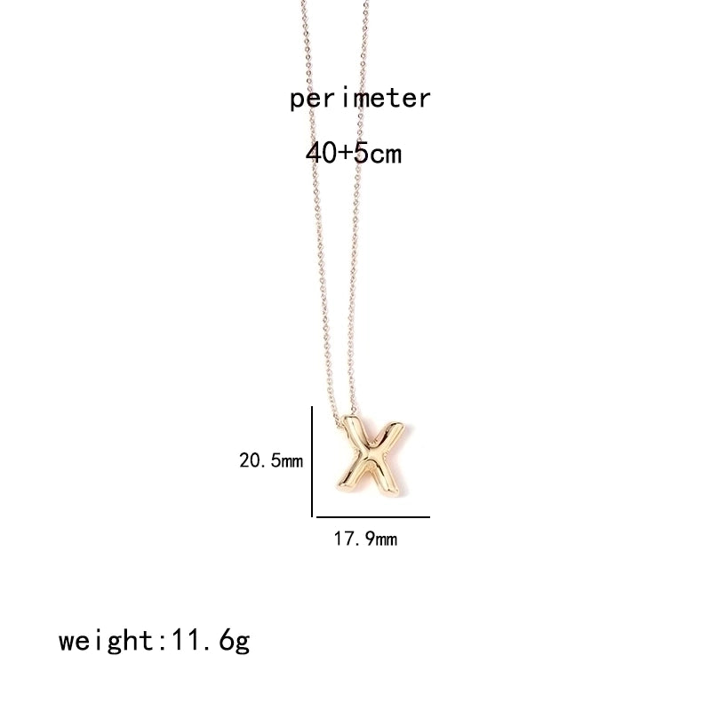IG Style Minimalist Letter Stainless Steel Copper Polishing Plating Pendant Necklace