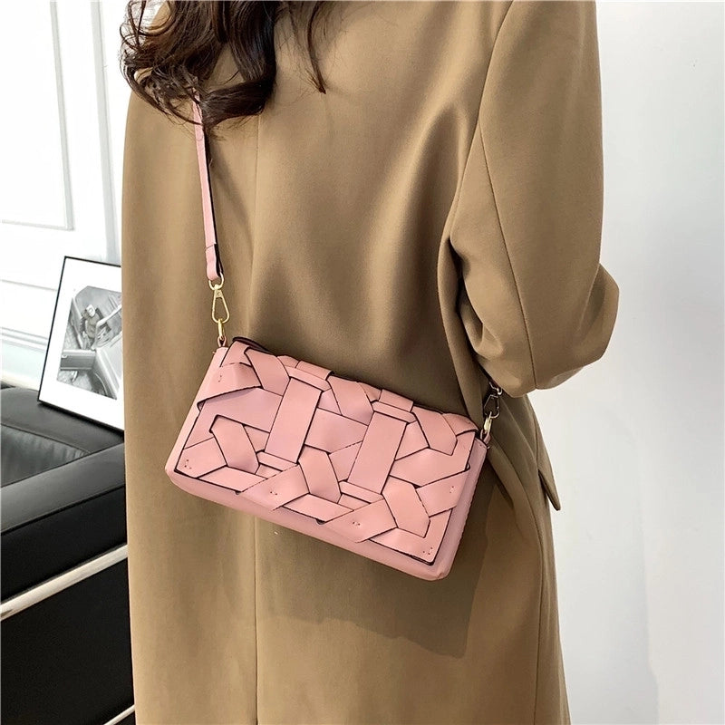 3 Pieces Women'S Pu Leather Solid Color Streetwear Sewing Thread Square Zipper Crossbody Bag