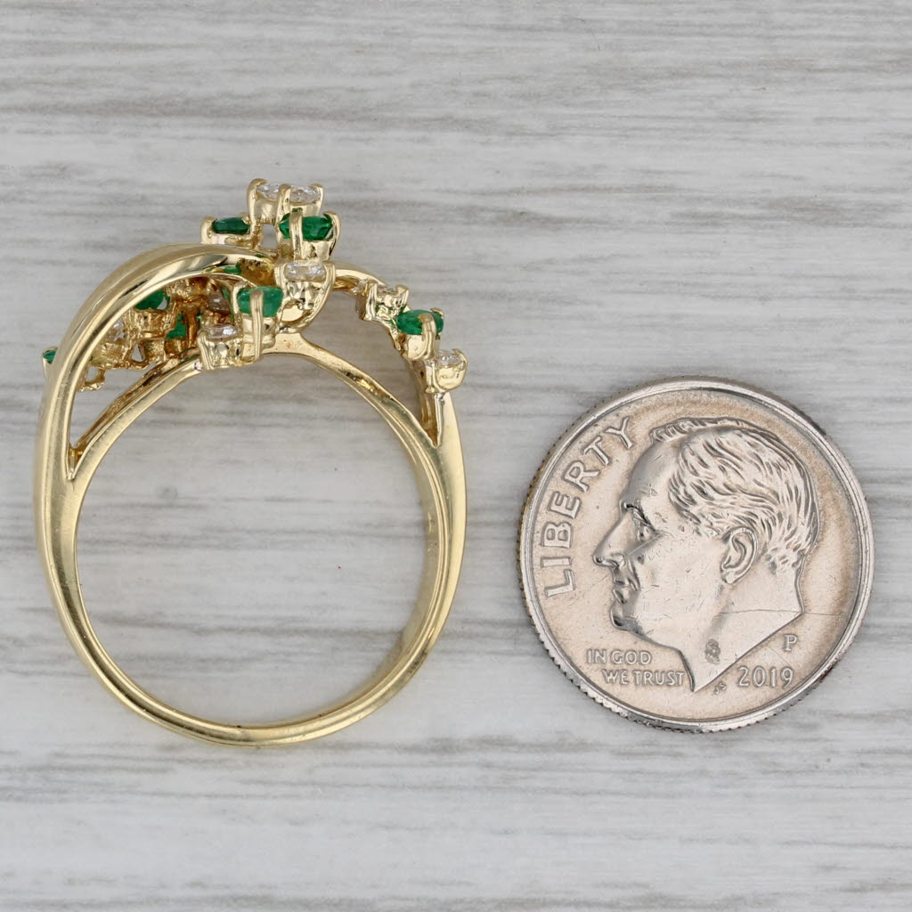 Kurt Wayne 0.82ctw Emerald Diamond Ring 18k Yellow Gold Size 8