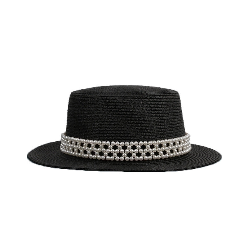 Unisex Elegant Solid Color Flat Eaves Straw Hat