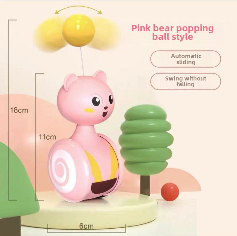 Colorful Feather Cat Toy Weeble Wobble Toy For Cats Interactive Cat Scratch Small Ball For Kittens Fun Self Entertaining