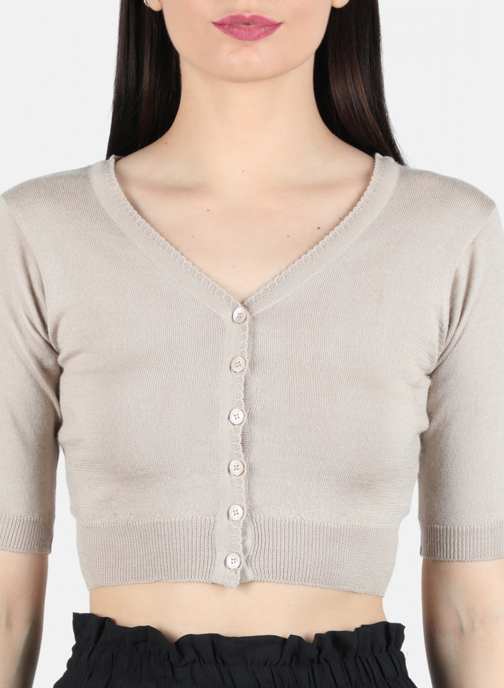 Women Beige Solid Blouse