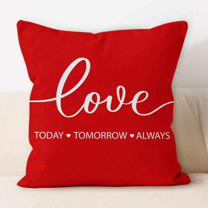Valentine'S Day Minimalist Letter Plush Throw Pillow Pillow Cases Couch & Sofa Decor