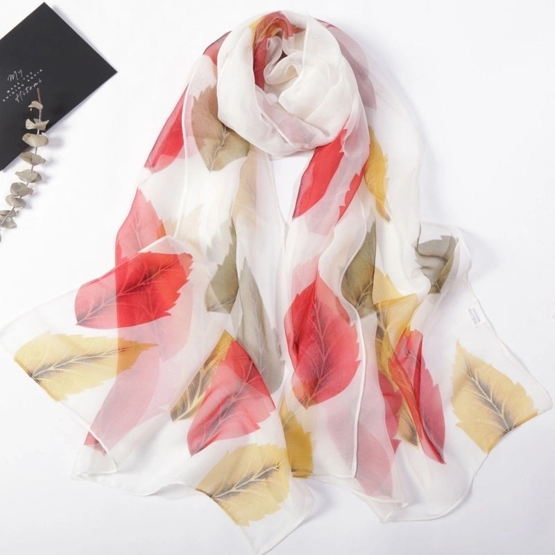 Women's Elegant Color Block Georgette Printing Silk Scarf