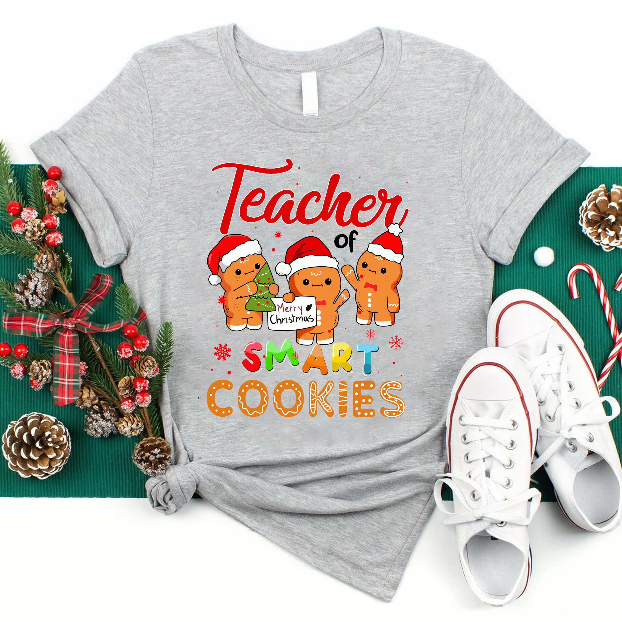 Teacher Of Smart Cookies Christmas T-Shirt