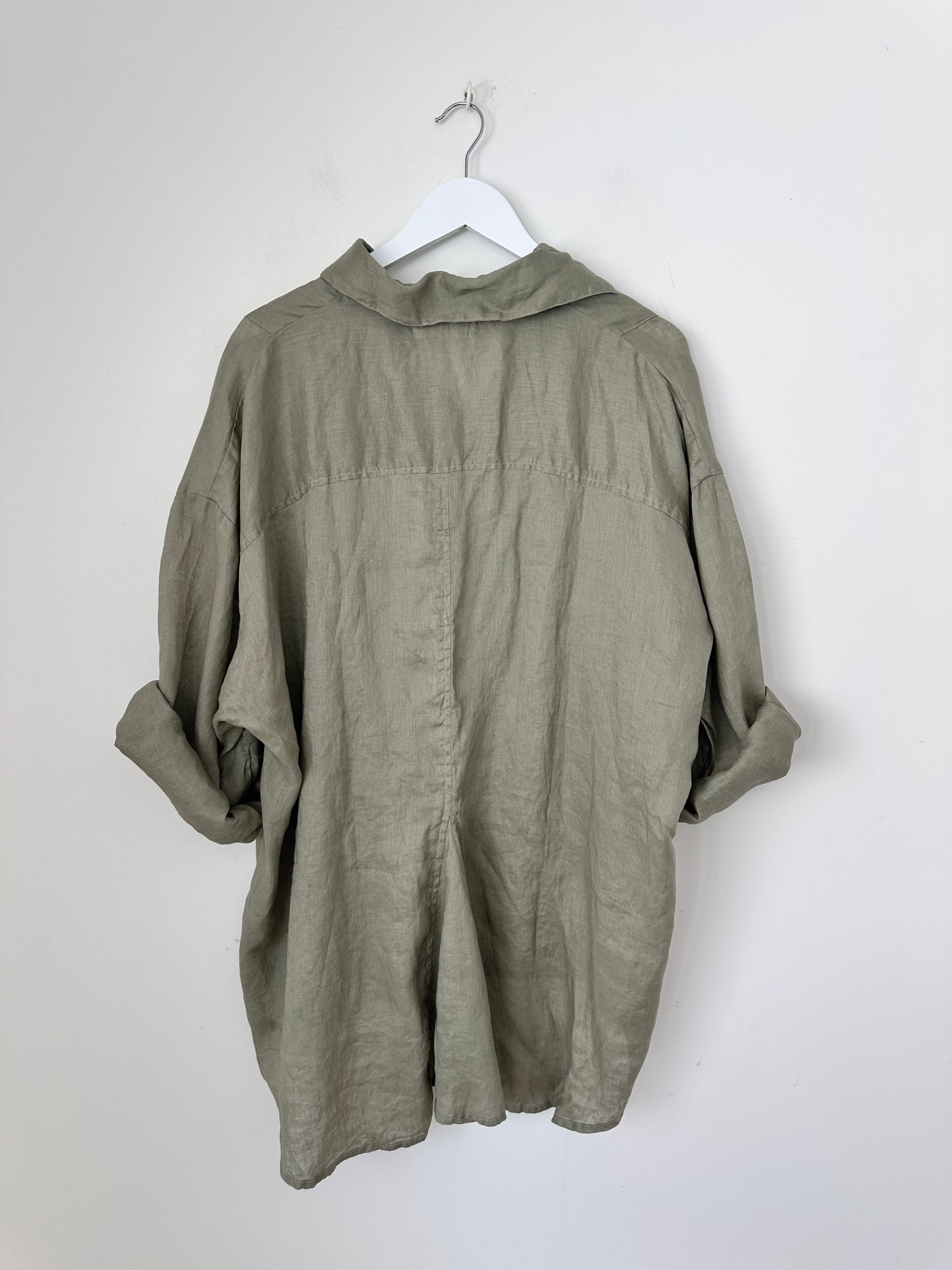 megan shirt - sage linen