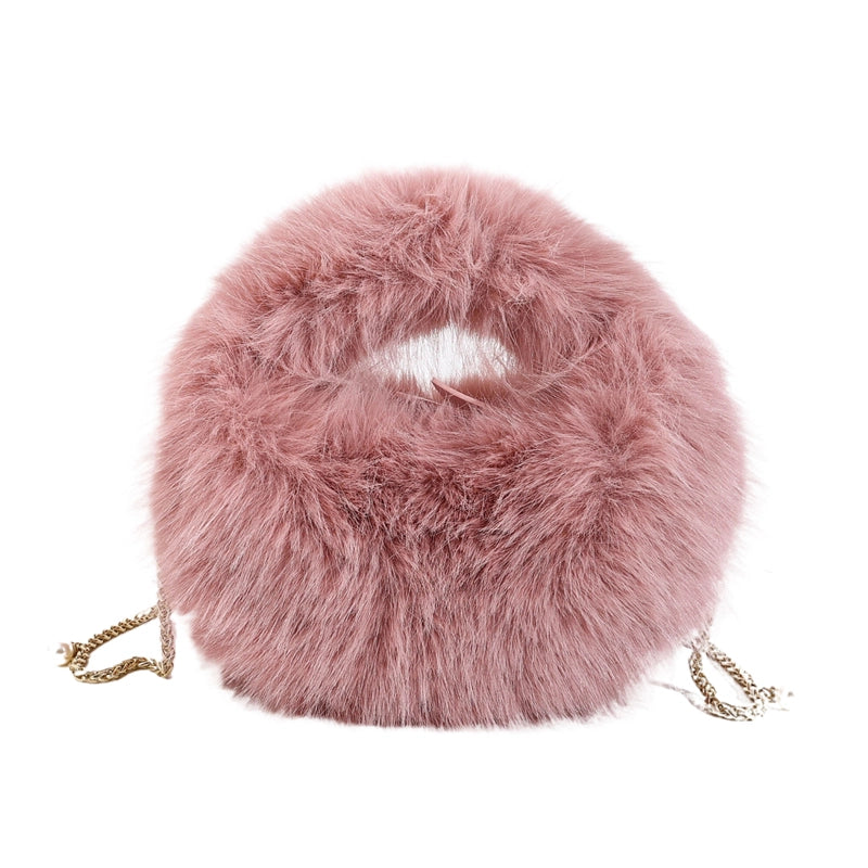 Women's Medium Plush Solid Color Classic Style Streetwear Square Zipper Crossbody Bag