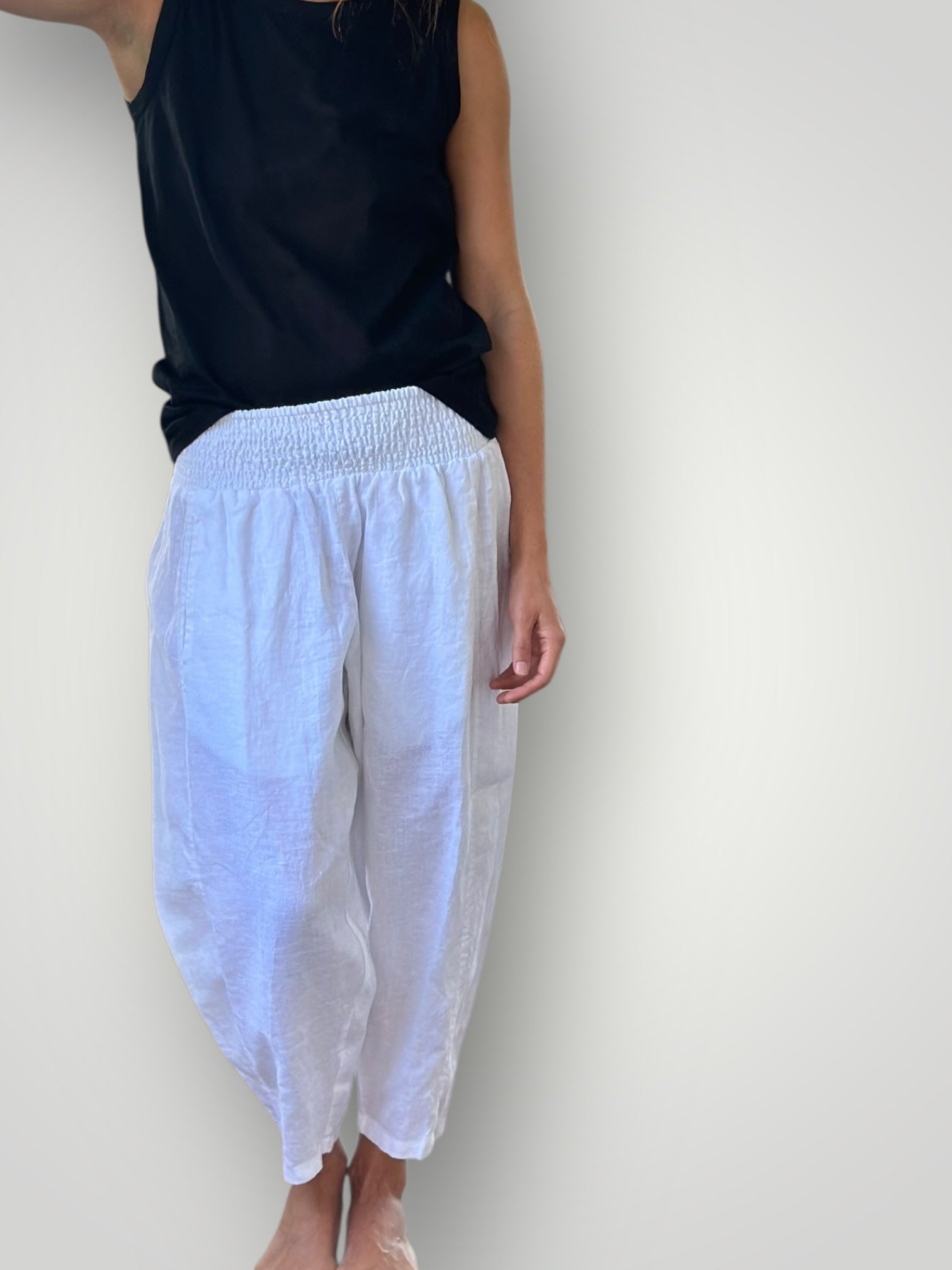 frankie pants-white linen