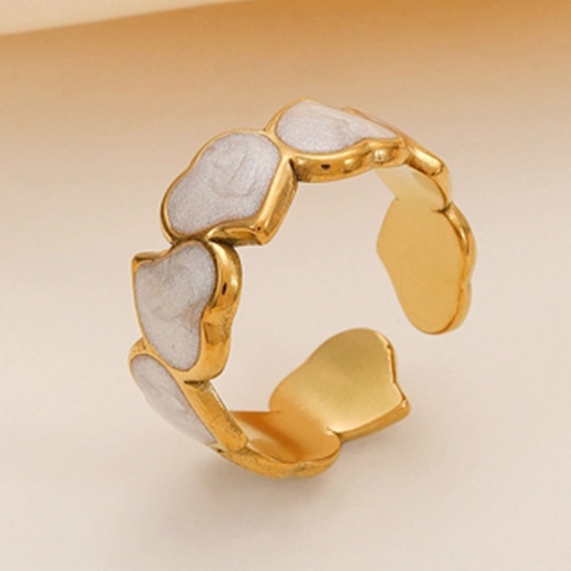 Minimalist Heart Shape Titanium Steel Plating Rings