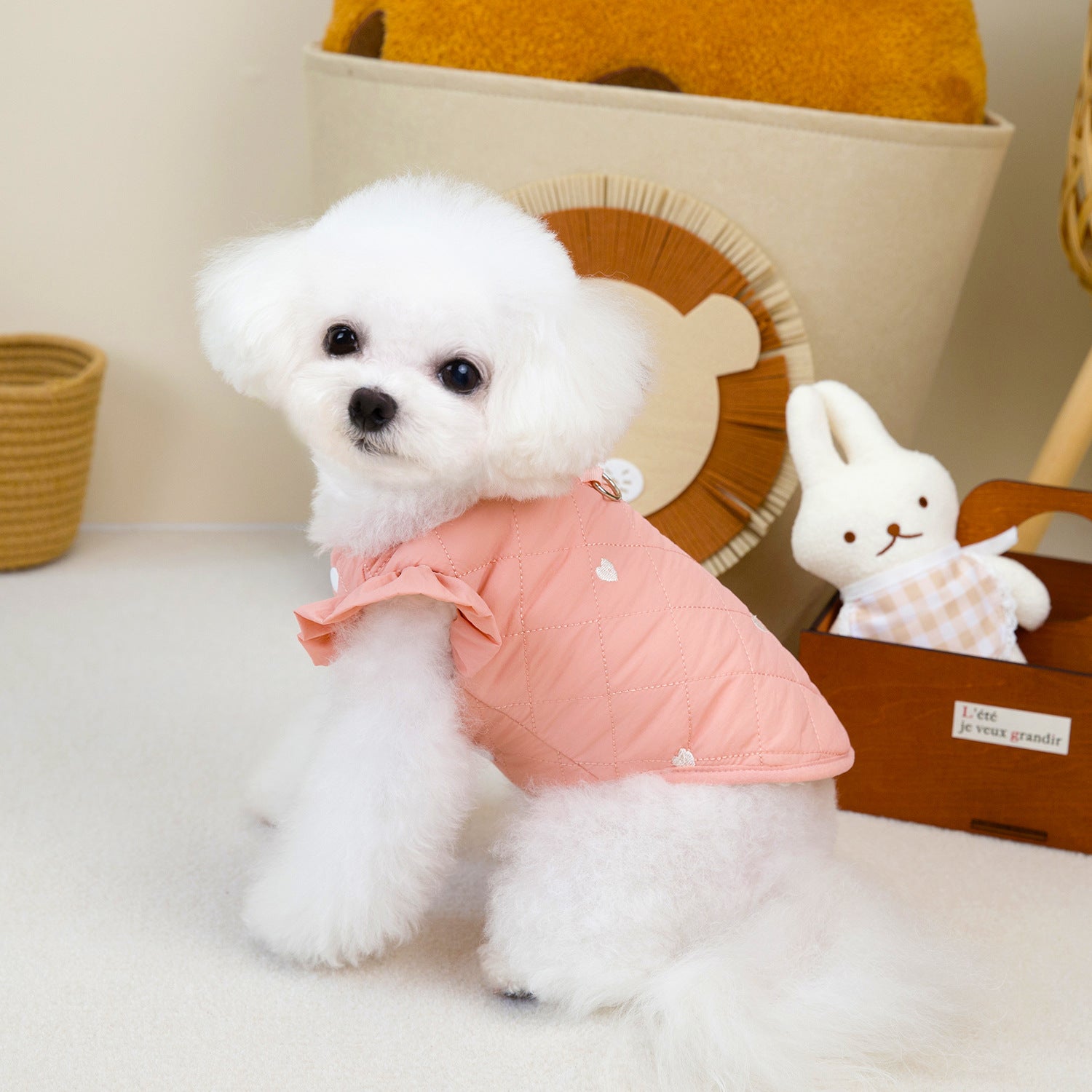 Warm Heart Printed Ruffled Sleeves Harness Jacket