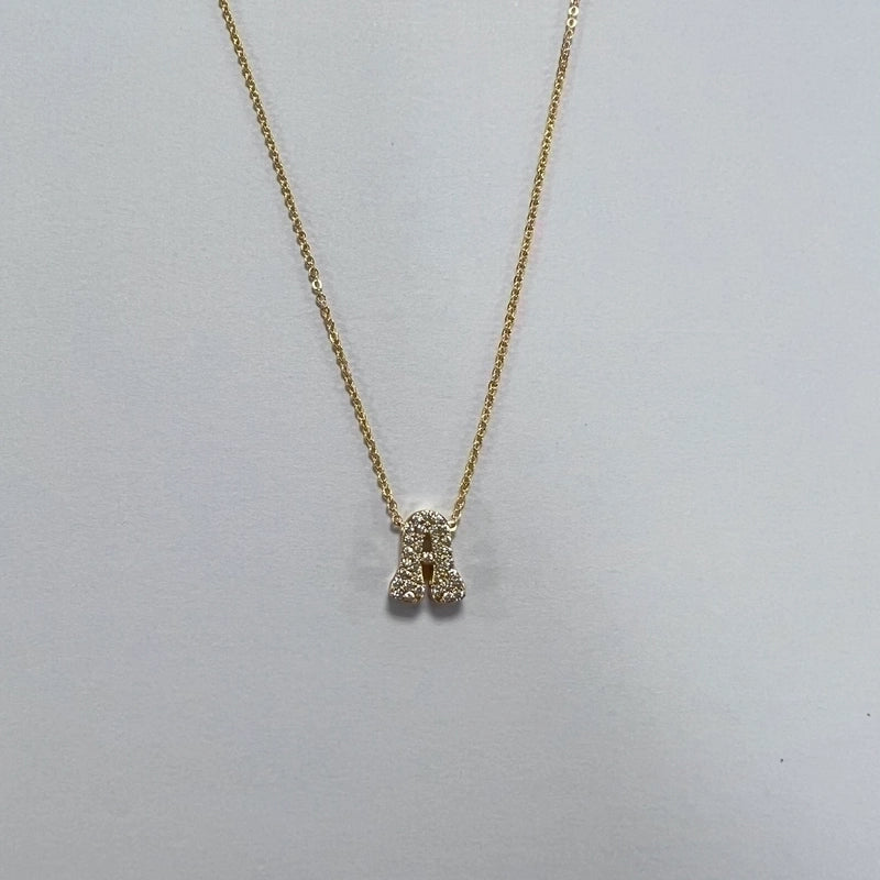 Minimalist Letter Copper Zircon Necklace In Bulk