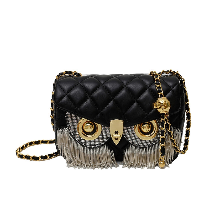 Women's Small Pu Leather Geometric Elegant Streetwear Tassel Square Lock Clasp Square Bag
