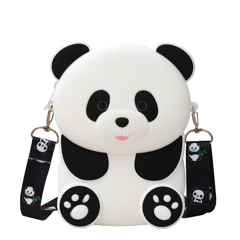 Women's Medium Silica Gel Animal Cute Round Zipper Crossbody Bag