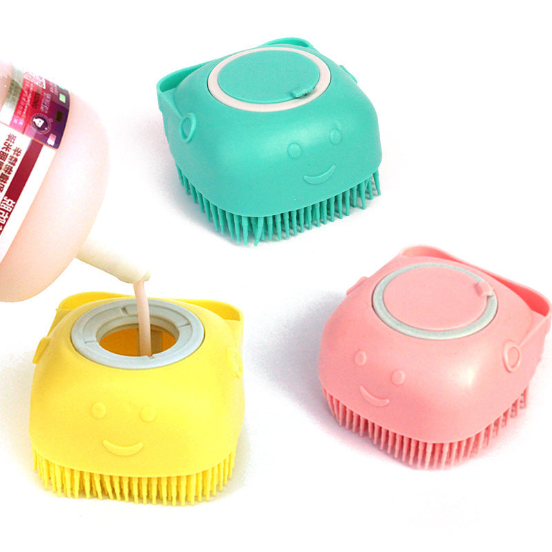 Silicone Shampoo-Dispensing Pet Bath Brush
