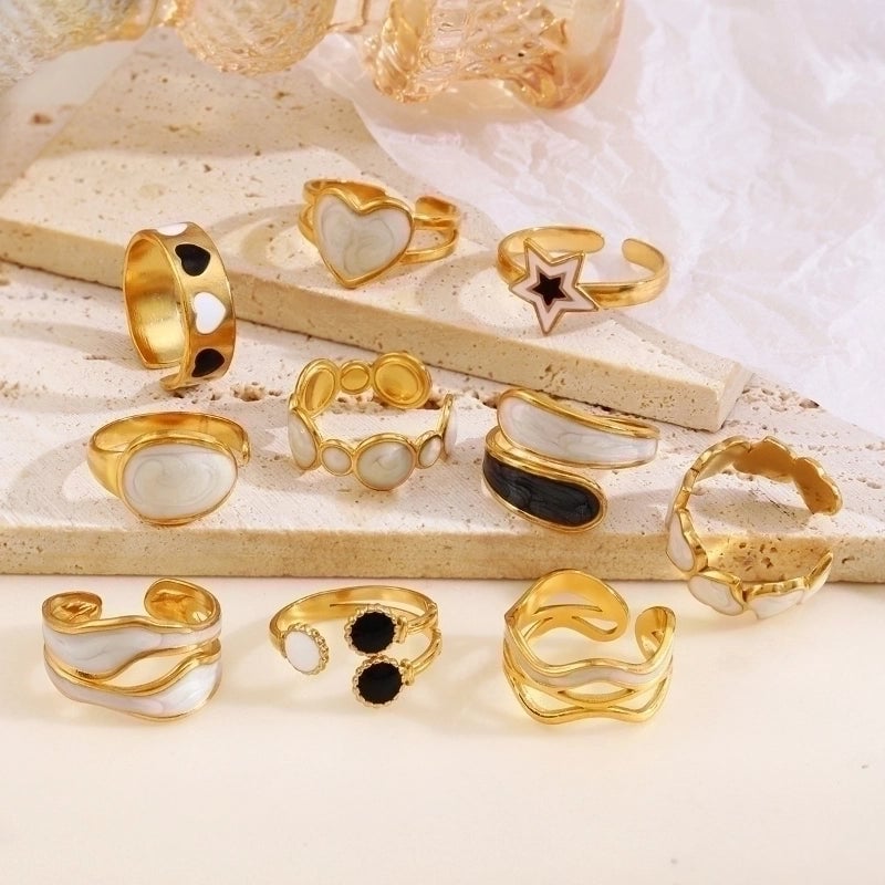 Minimalist Geometric 304 Stainless Steel Plating Open Rings