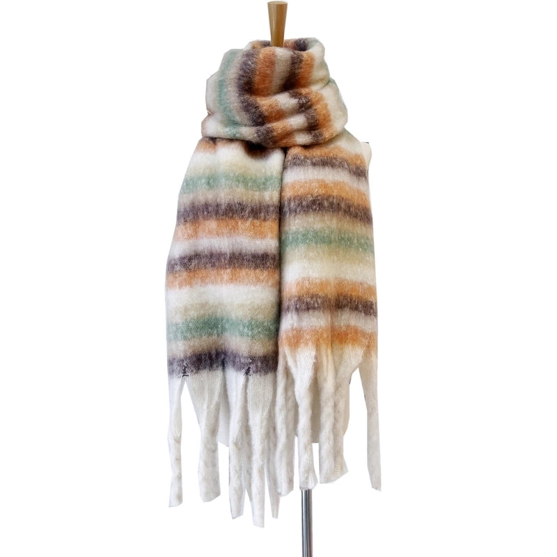 Women's Elegant Basic Stripe Polyester Scarf