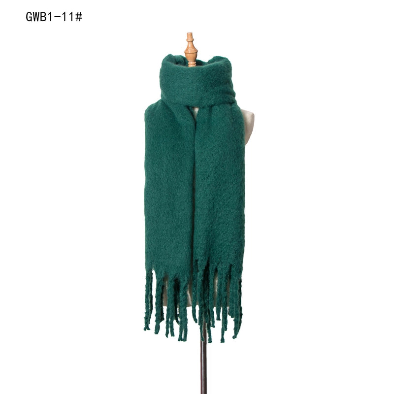 Women's Vintage Style Solid Color Polyester Scarf