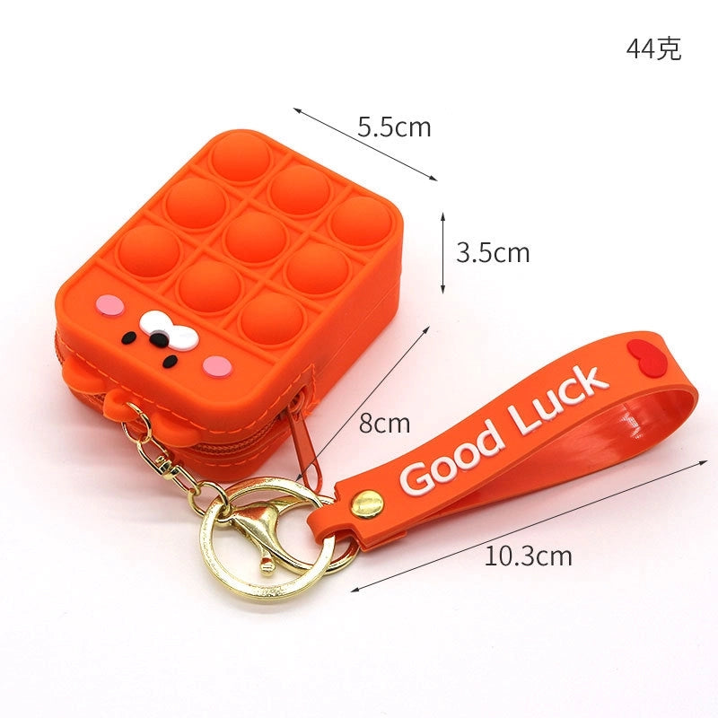 Kid's Medium Silica Gel Fruit Cute Profiled Zipper Crossbody Bag
